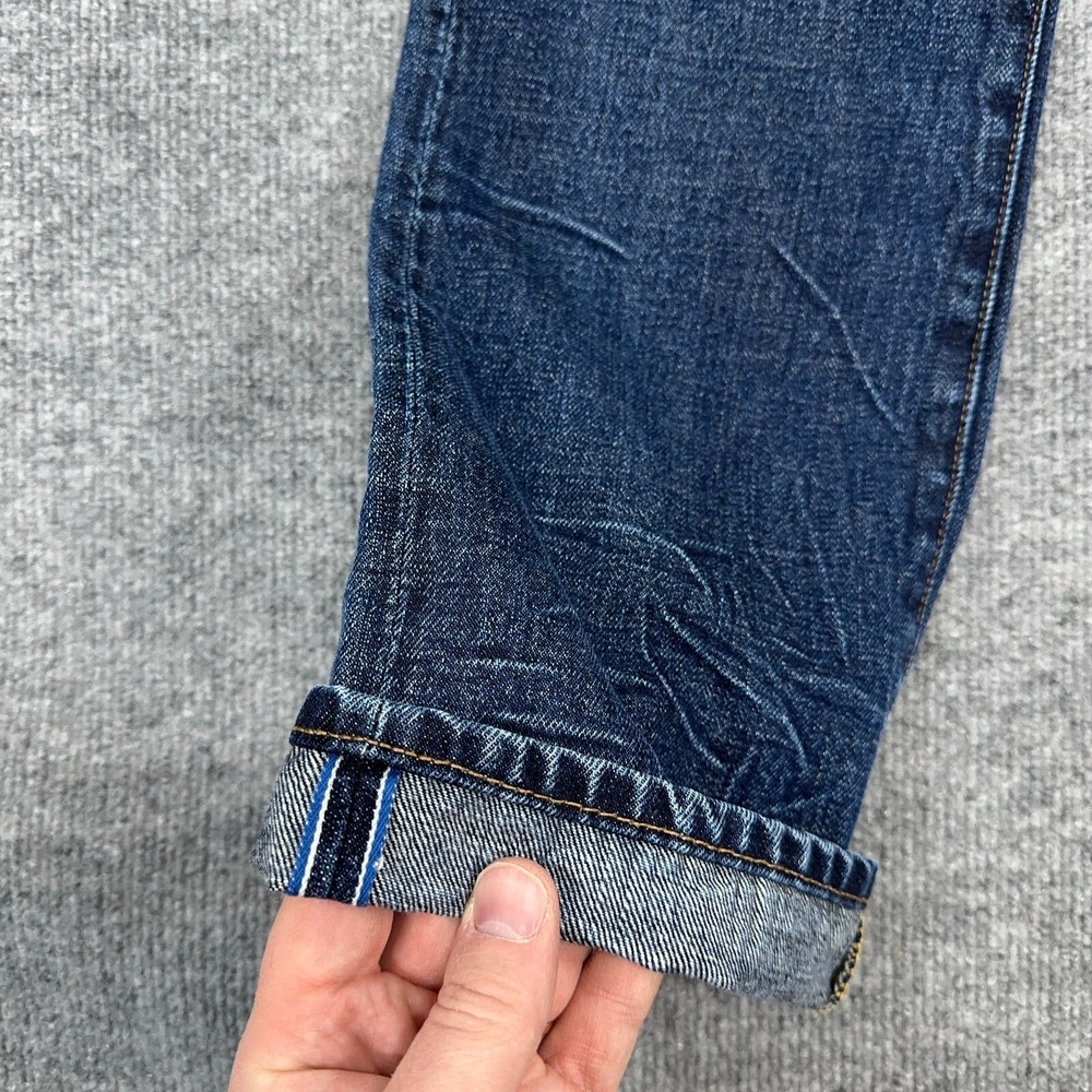 Gap 1969 Jeans Mens 30x30 (Fits 32x30) Selvedge Denim Straight Dark Honeycomb - Picture 2 of 14